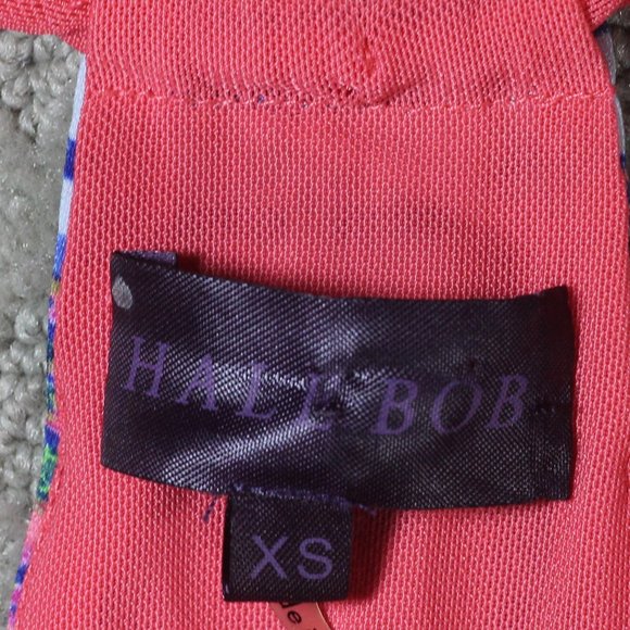 Hale Bob Size XS Blue & Pink Halter Dress - Picture 4 of 7